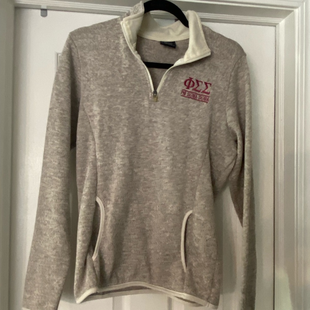 Charles River Quarter-Zip Pullover with Maroon Phi Sigma Sigma Embroidery